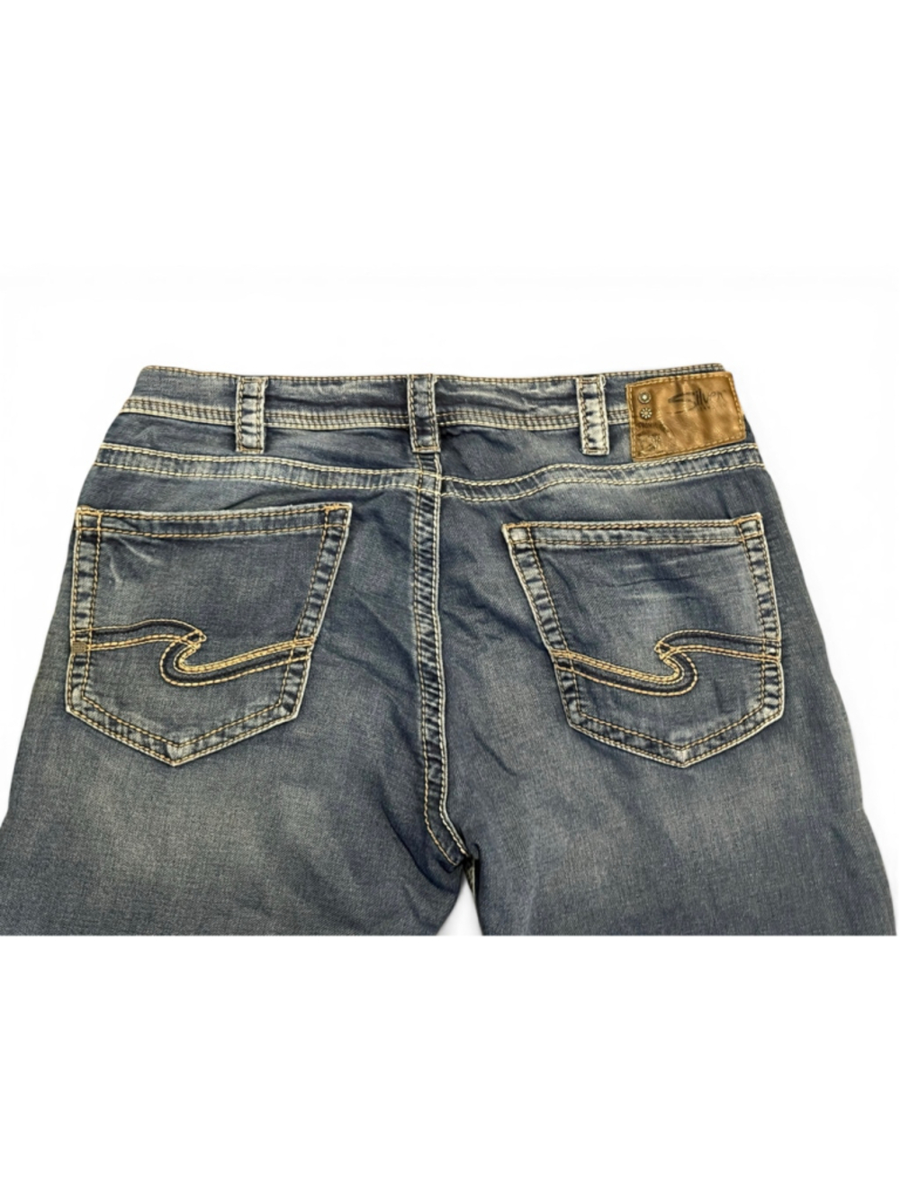 Silver Jeans Co Grayson Mens Jeans W36 L32 Straight Leg Medium Wash Stretch Deni - Picture 4 of 6
